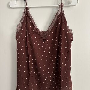 Blu Pepper Brown Lace Detail Top